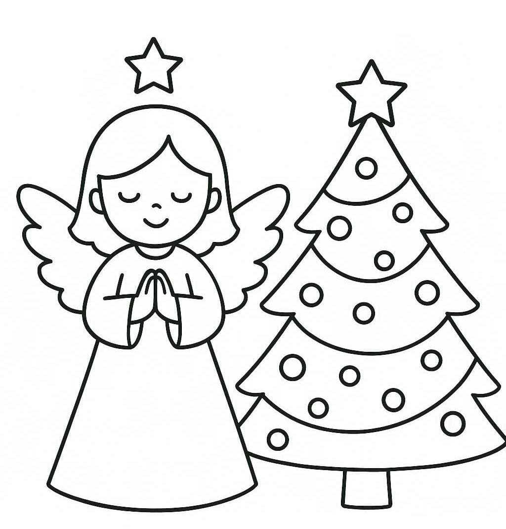 Christmas Angel and Christmas tree