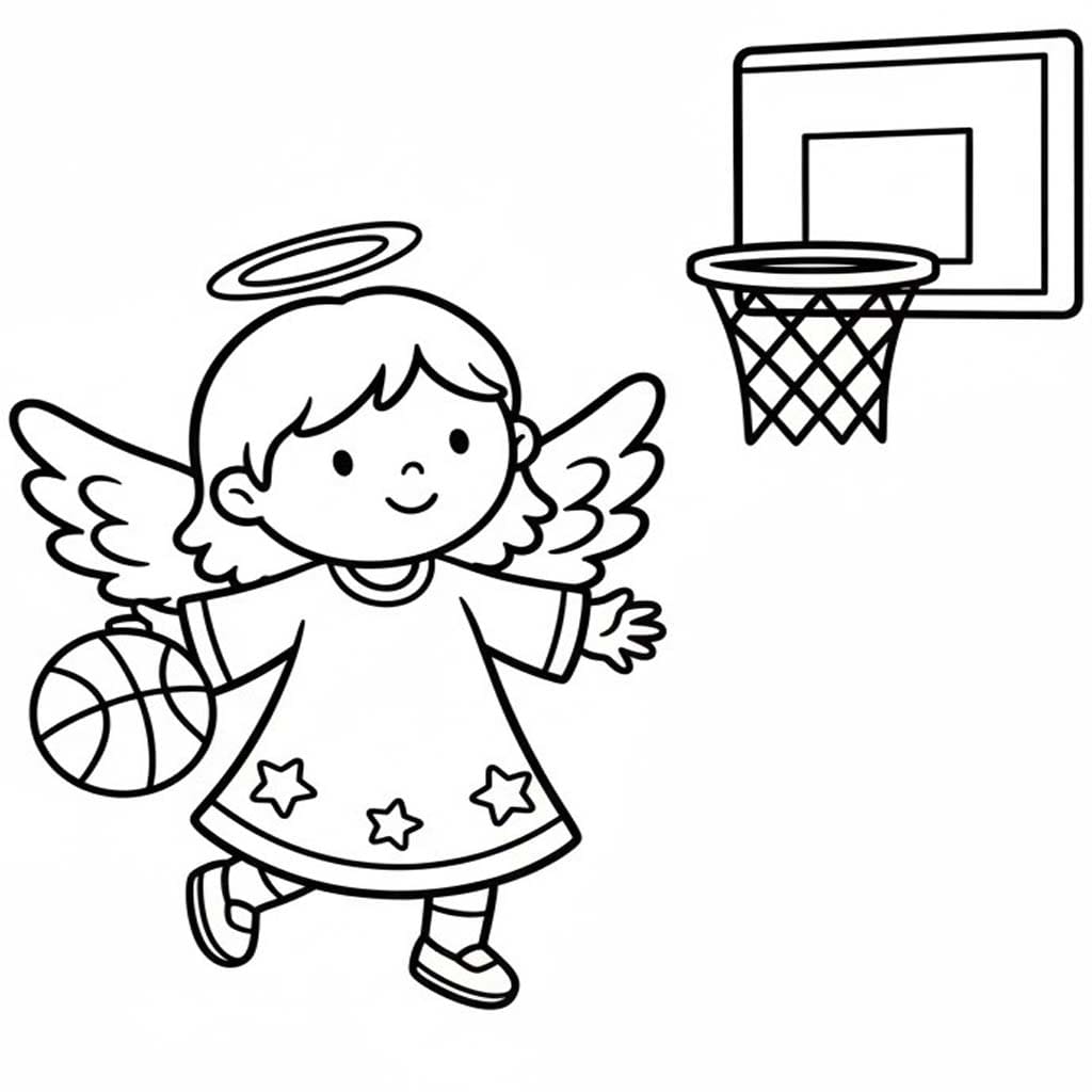 Christmas Angel playing basketball
