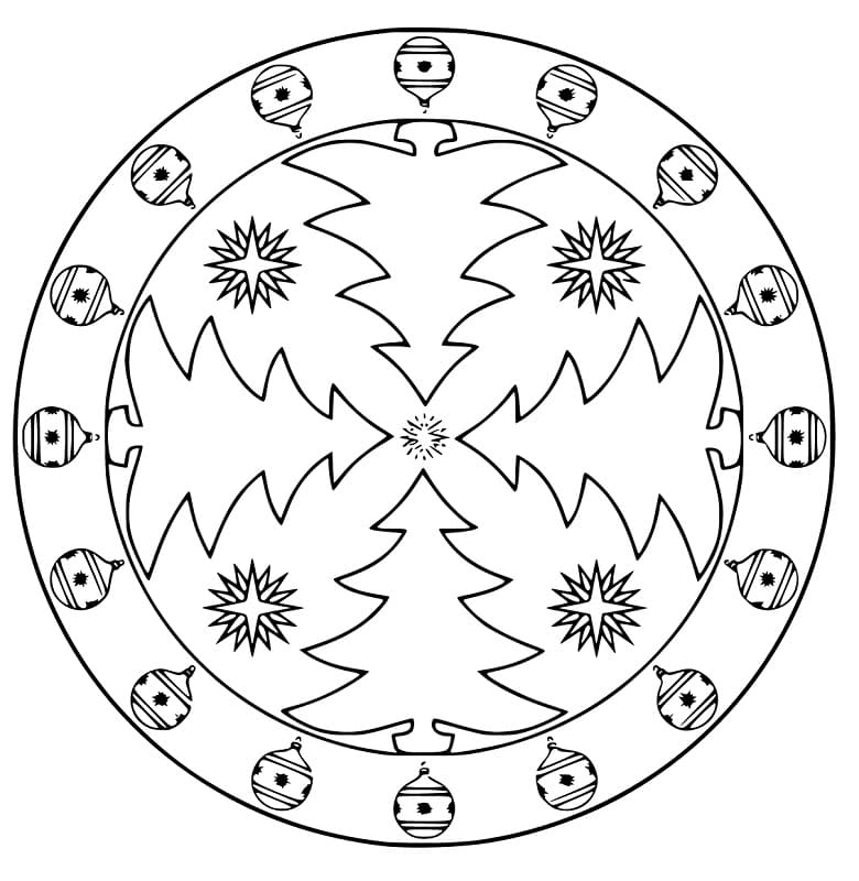 Christmas Ornaments Mandala