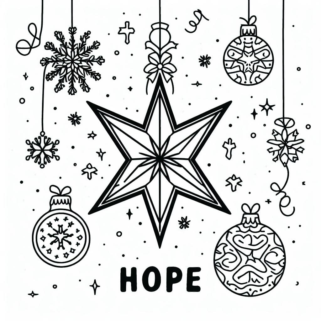 Free coloring sheets christmas star coloring pages