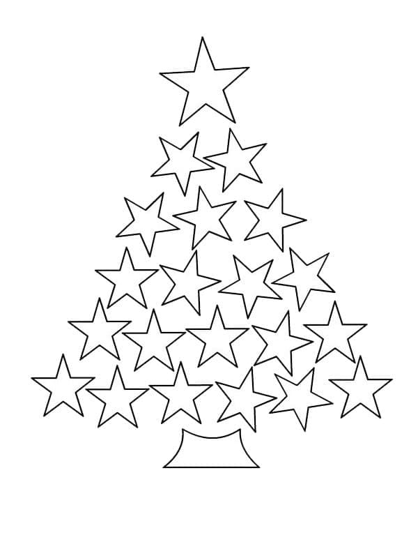 Christmas Tree Made Of Stars Coloring Game Christmas Tree Made Of Stars