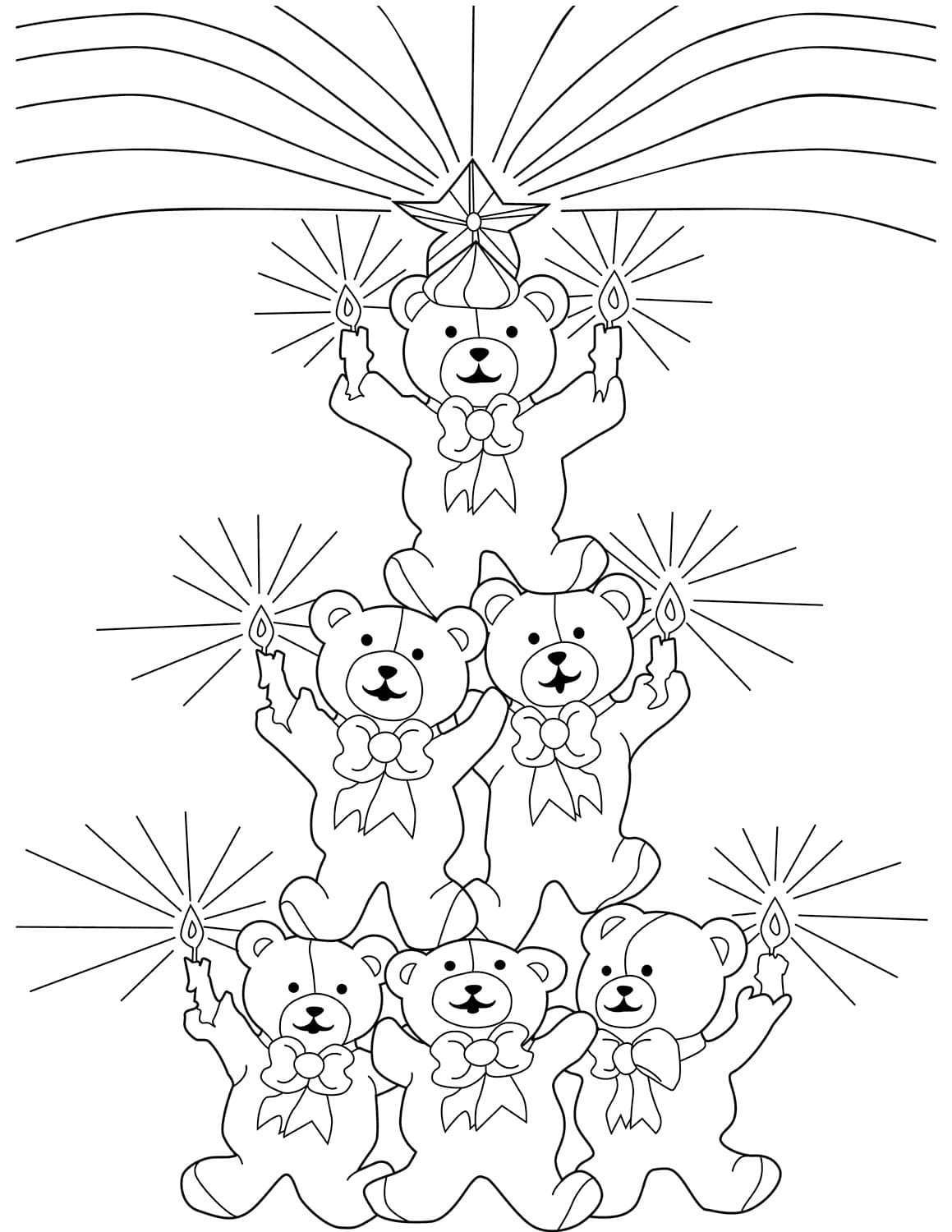 Christmas Tree Teddy Bears Coloring Game Christmas Tree Teddy Bears