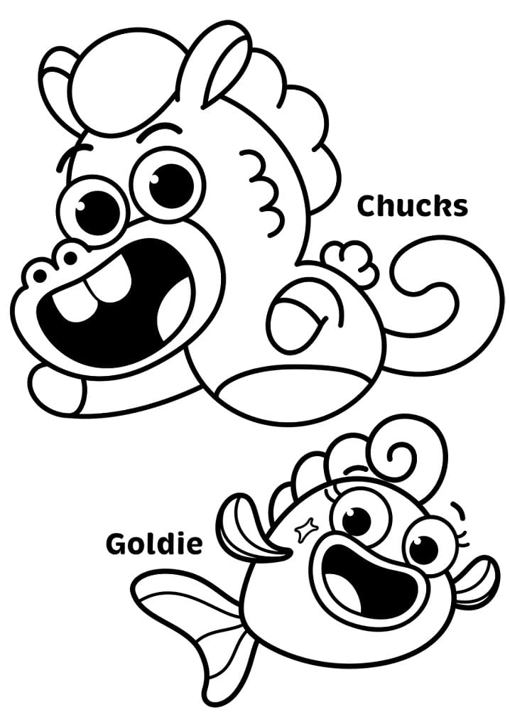 Chunks and Goldie from Baby Shark