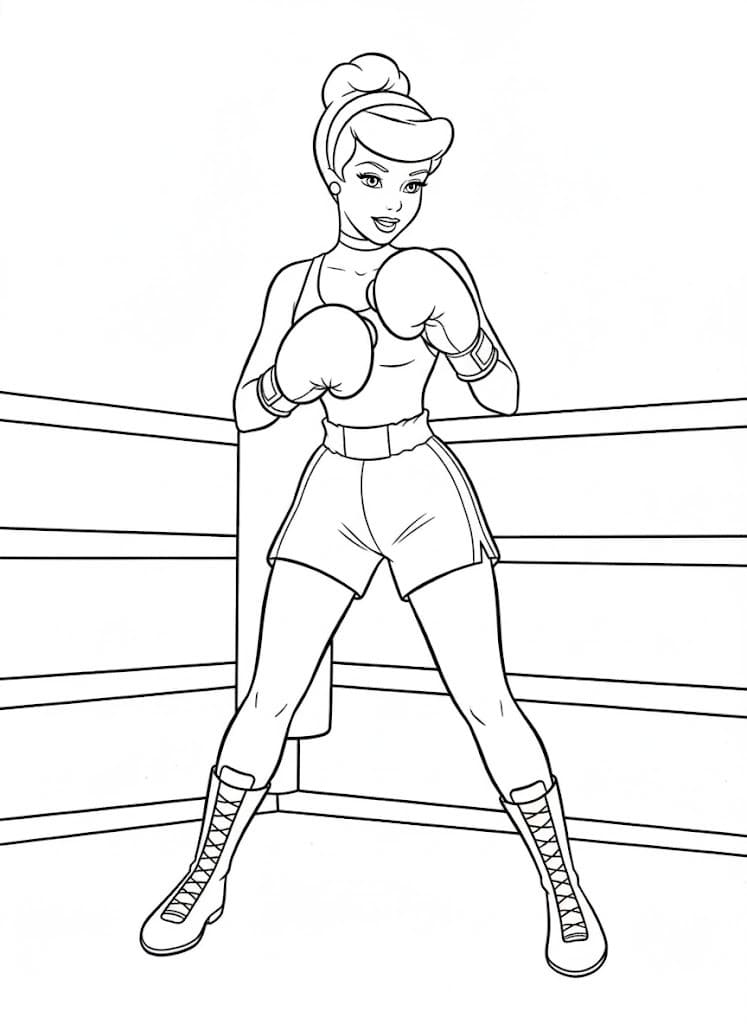 Cinderella playing boxing