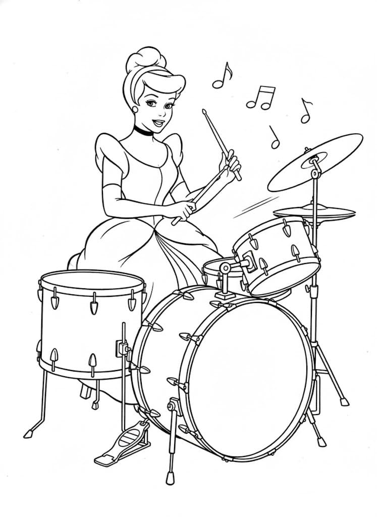 Cinderella playing drums