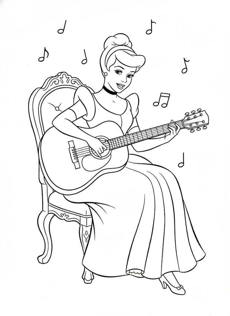 Cinderella playing guitar