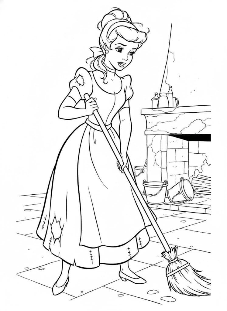 Cinderella sweeping