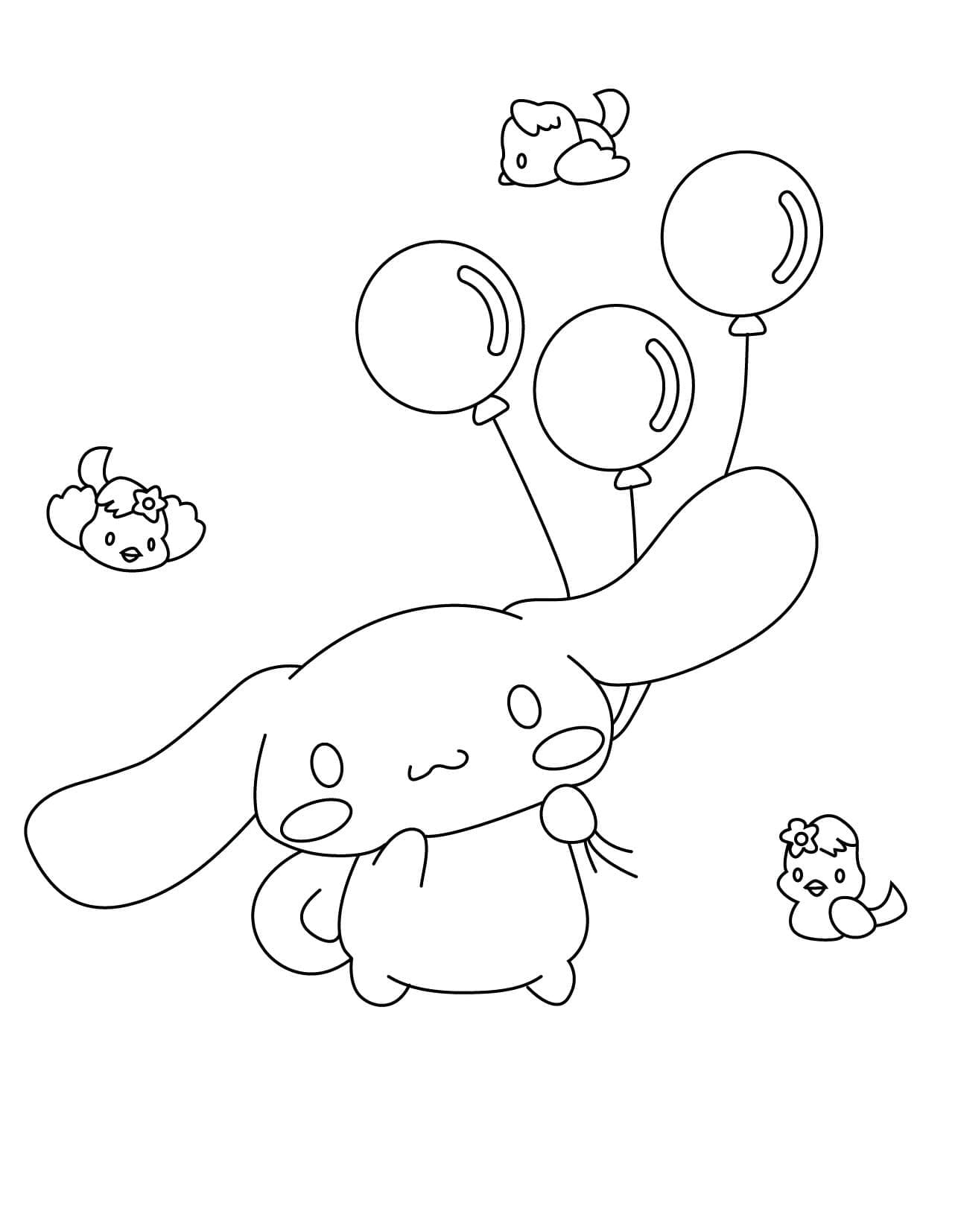 Cinnamoroll and Balloons Coloring Game Cinnamoroll and Balloons