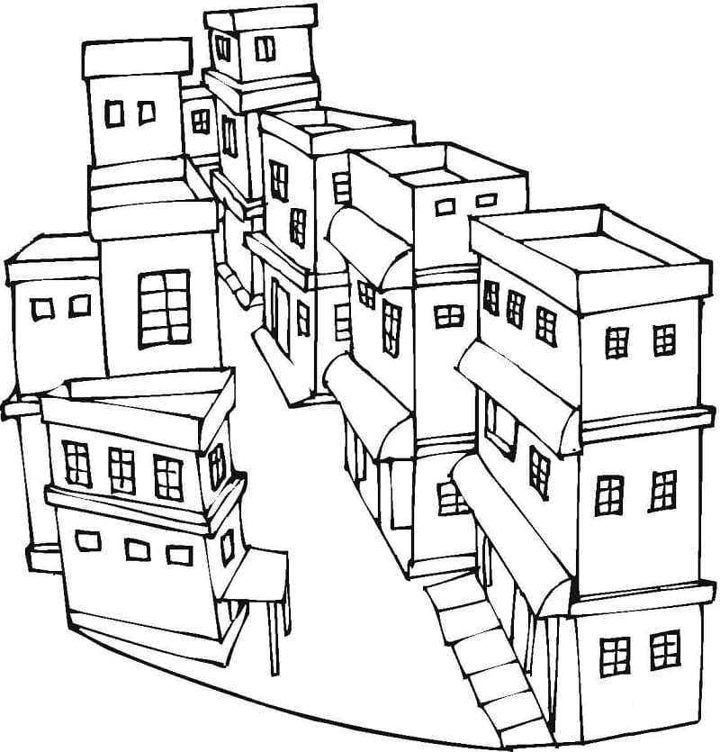 City Houses Coloring Game City Houses