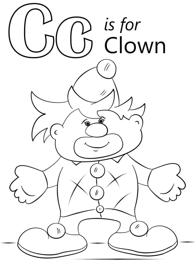 Clown Letter C Coloring Game Clown Letter C