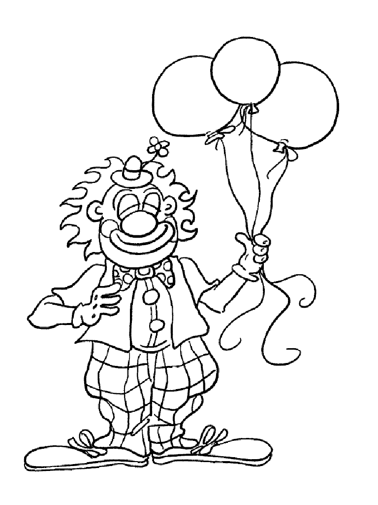 Clown with balloons Coloring Game Clown with balloons