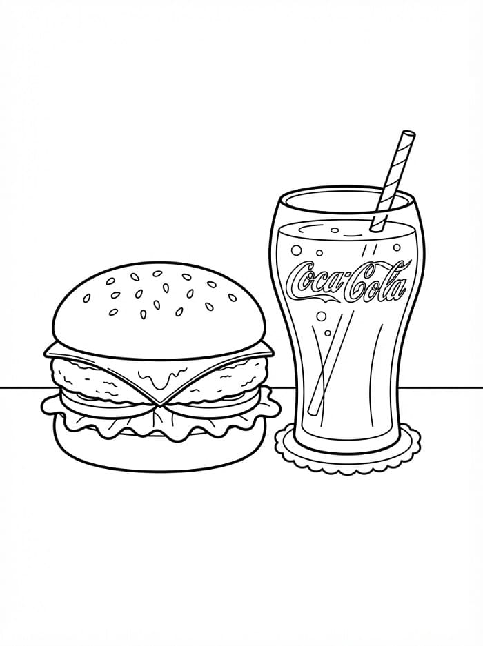 Coca Cola and Hamburger