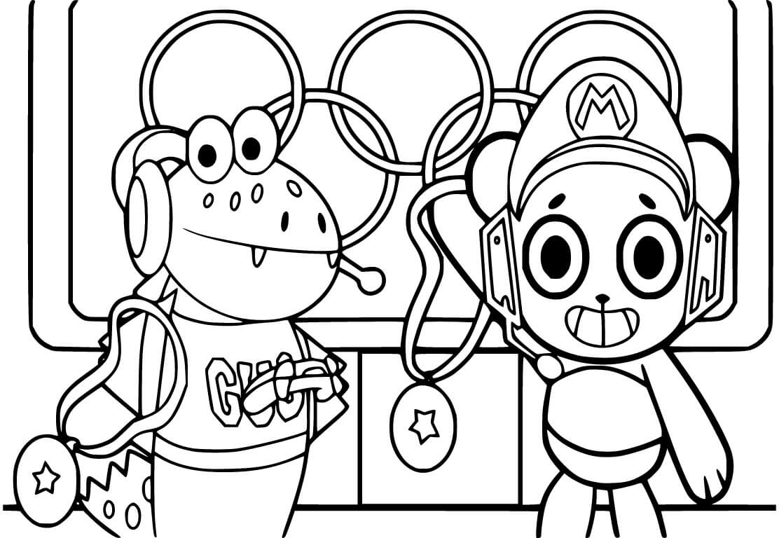 Combo Panda and Gus Coloring Game Combo Panda and Gus