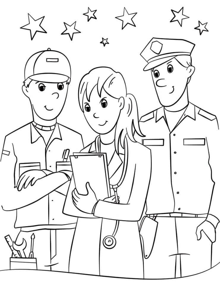 Coloring Printable Community Helpers