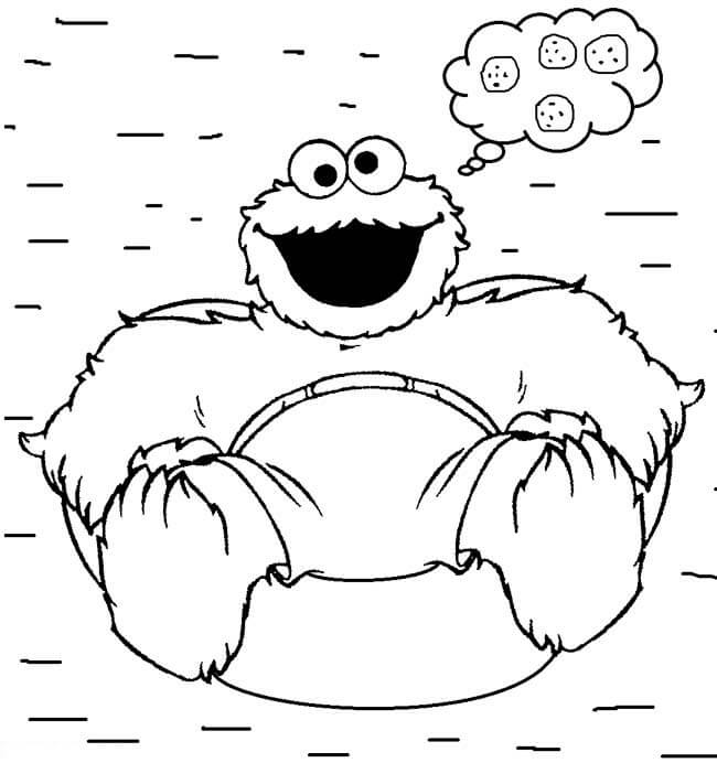 Cookie Monster Swimming Coloring - Play Free Coloring Game Online