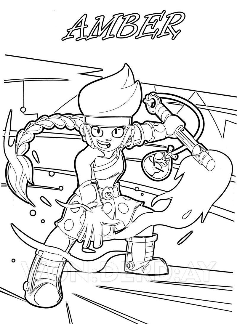 Cool Amber Brawl Stars Coloring Game Cool Amber Brawl Stars