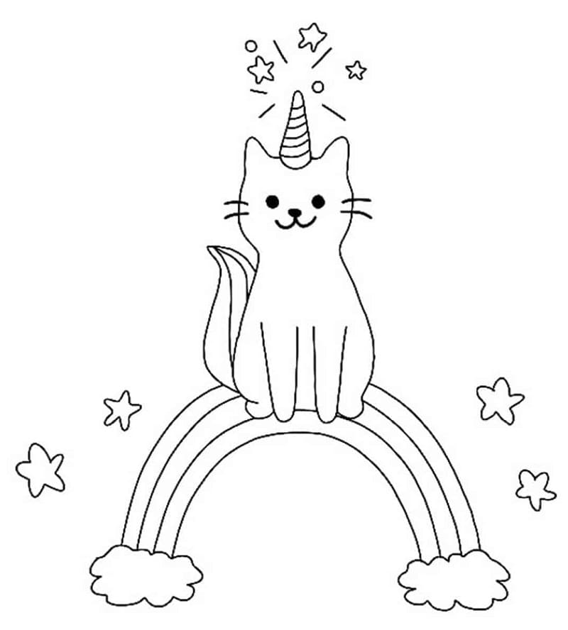 Cool Unicorn Cat Coloring Game Cool Unicorn Cat