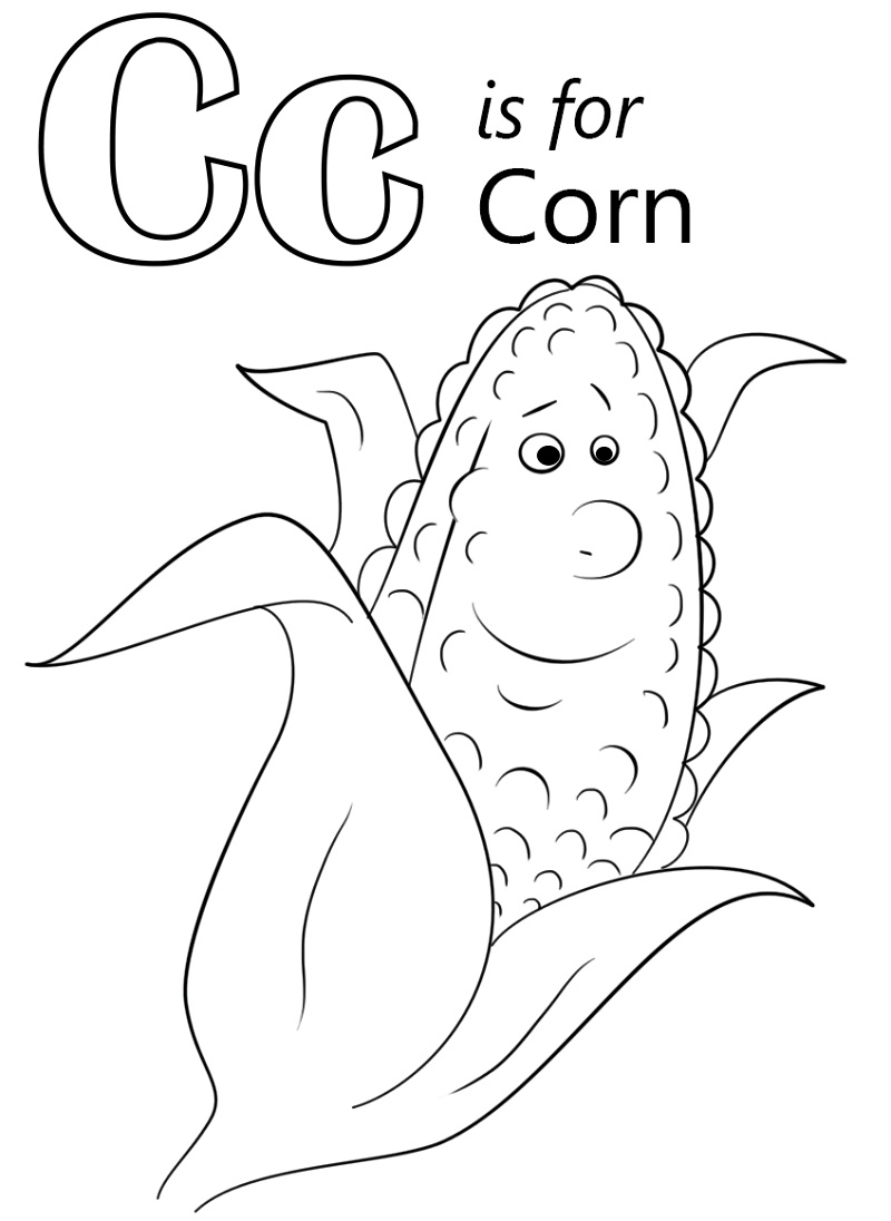 Corn Letter C Coloring Game Corn Letter C
