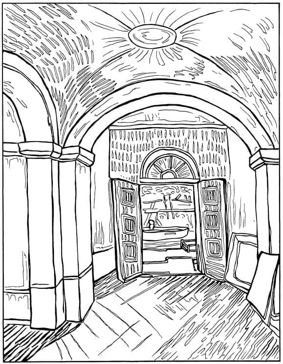 Corridor in the Asylum Vincent Van Gogh Coloring Game Corridor in the Asylum Vincent Van Gogh