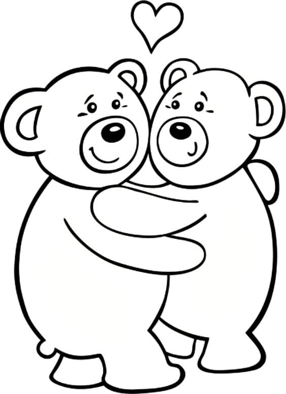 Couple Teddy Bears Coloring Game Couple Teddy Bears