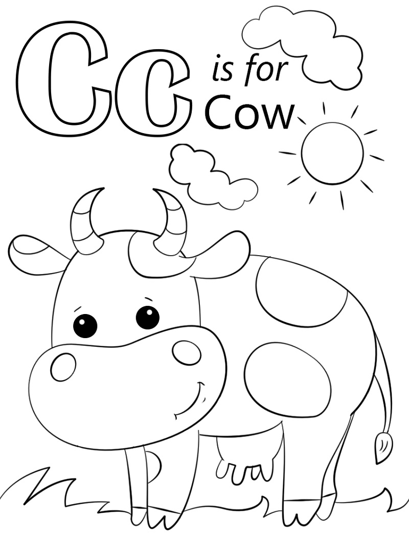 Cow Letter C Coloring Game Cow Letter C