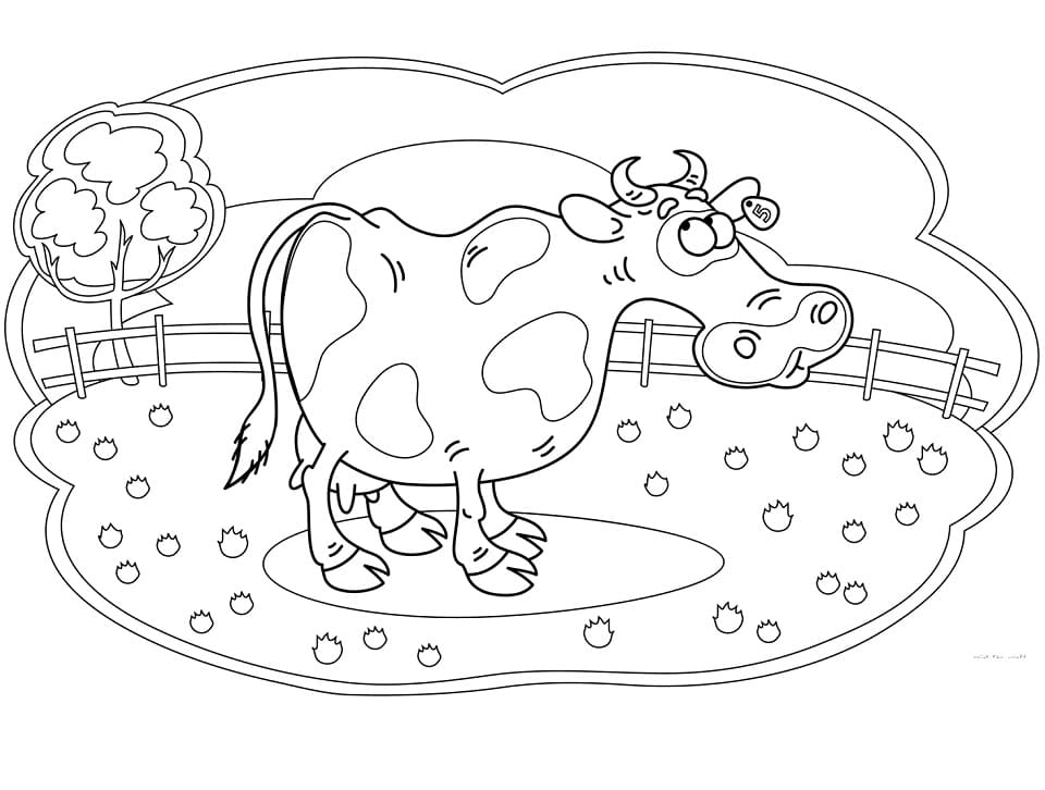 Cow Looks Funny coloring page Coloring Game Cow Looks Funny coloring page