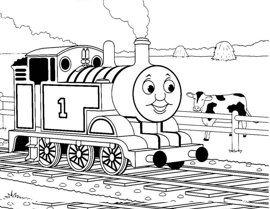 Cow and Thomas the Train Coloring Game Cow and Thomas the Train