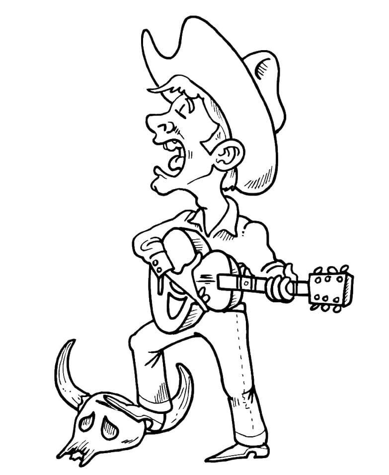 Cowboy Rockstar Coloring Game Cowboy Rockstar