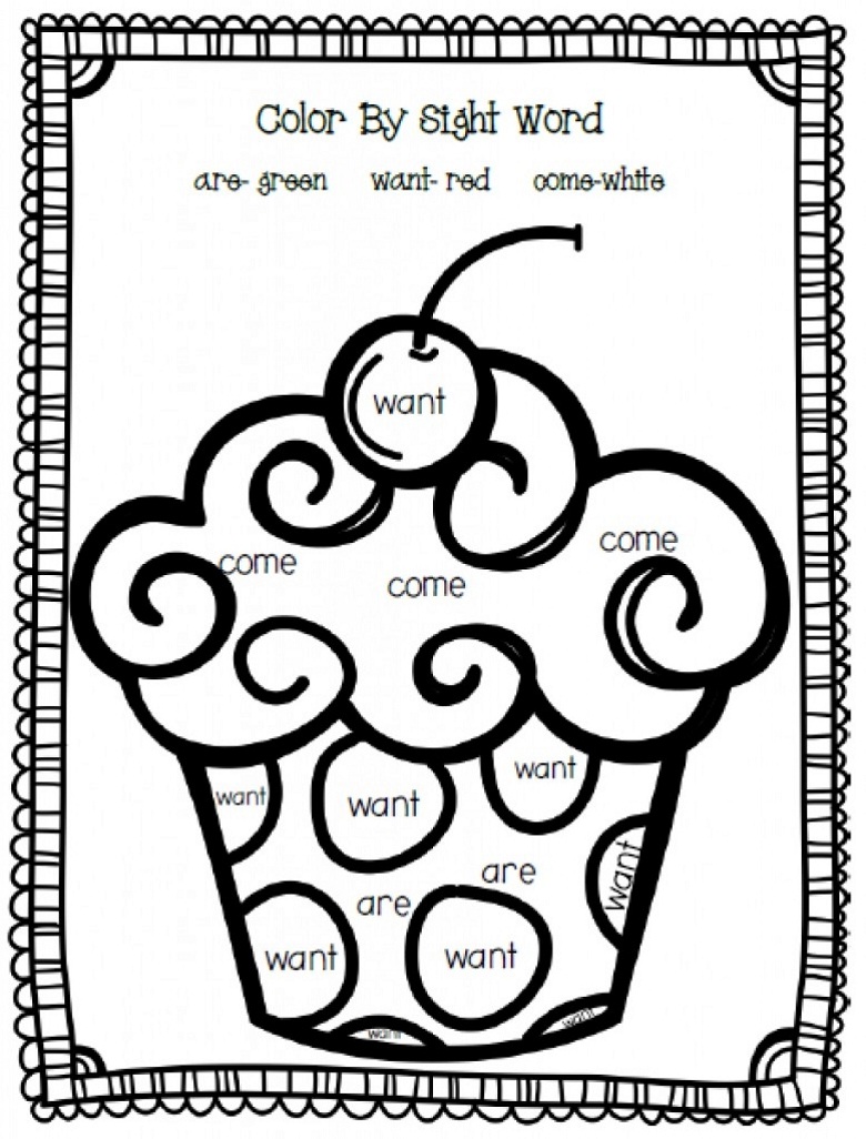 Cupcake Sight Words Coloring Game Cupcake Sight Words