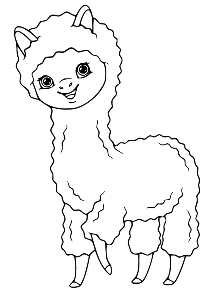 Cute Alpaca Smiling Coloring Game Cute Alpaca Smiling