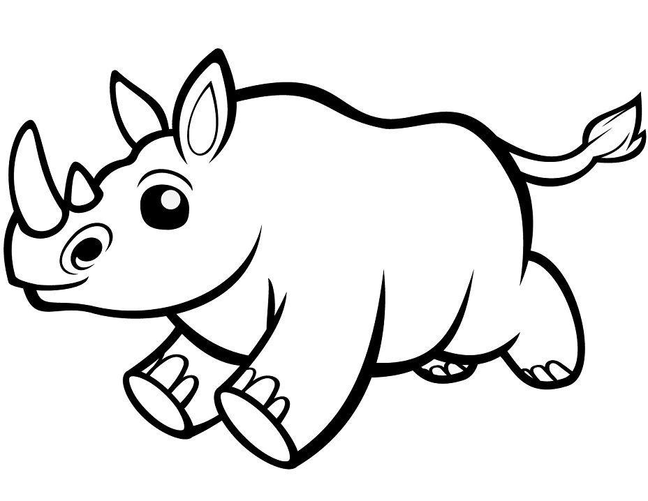 Cute Baby Rhino Coloring Game Cute Baby Rhino