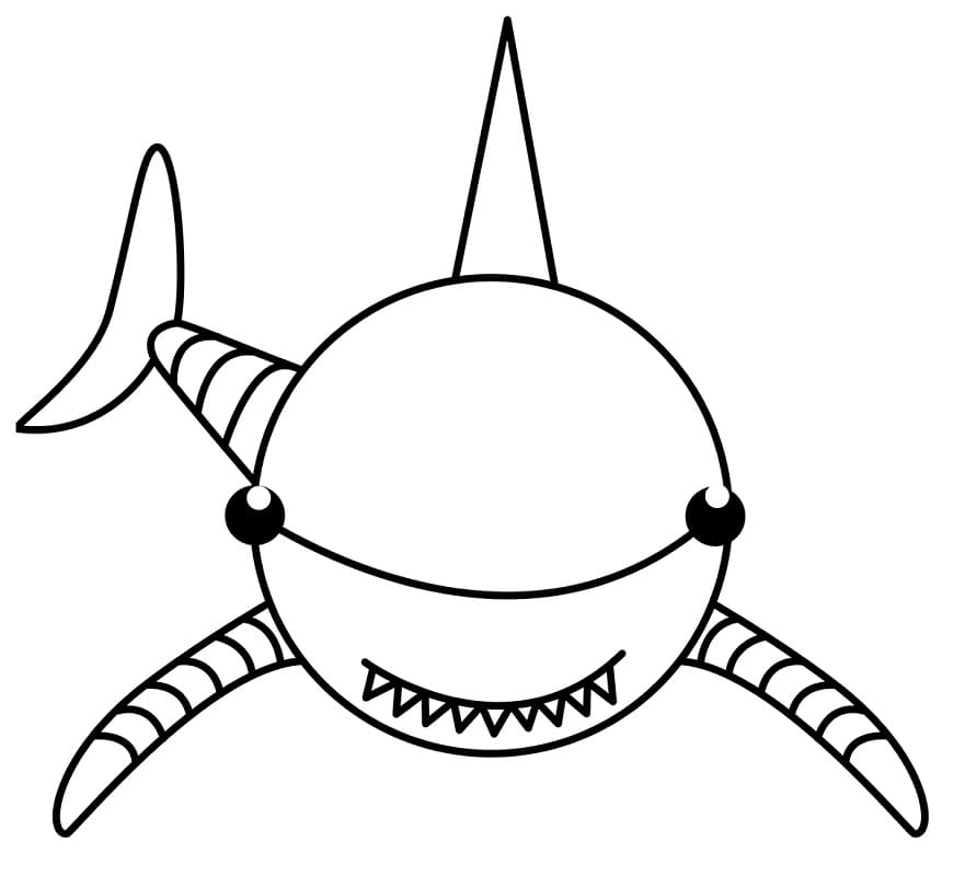 Cute Cartoon Shark Coloring Game Cute Cartoon Shark