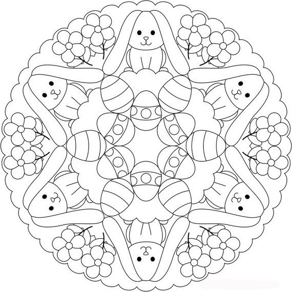 Cute Easter Mandala Coloring Game Cute Easter Mandala