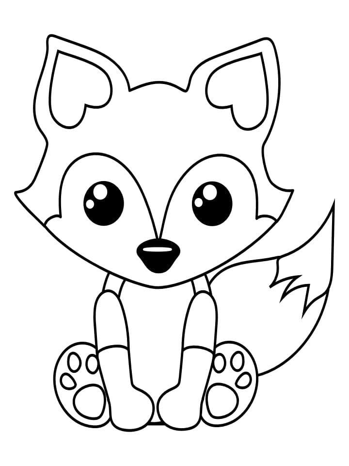 Cute Fox Sitting Coloring Game Cute Fox Sitting