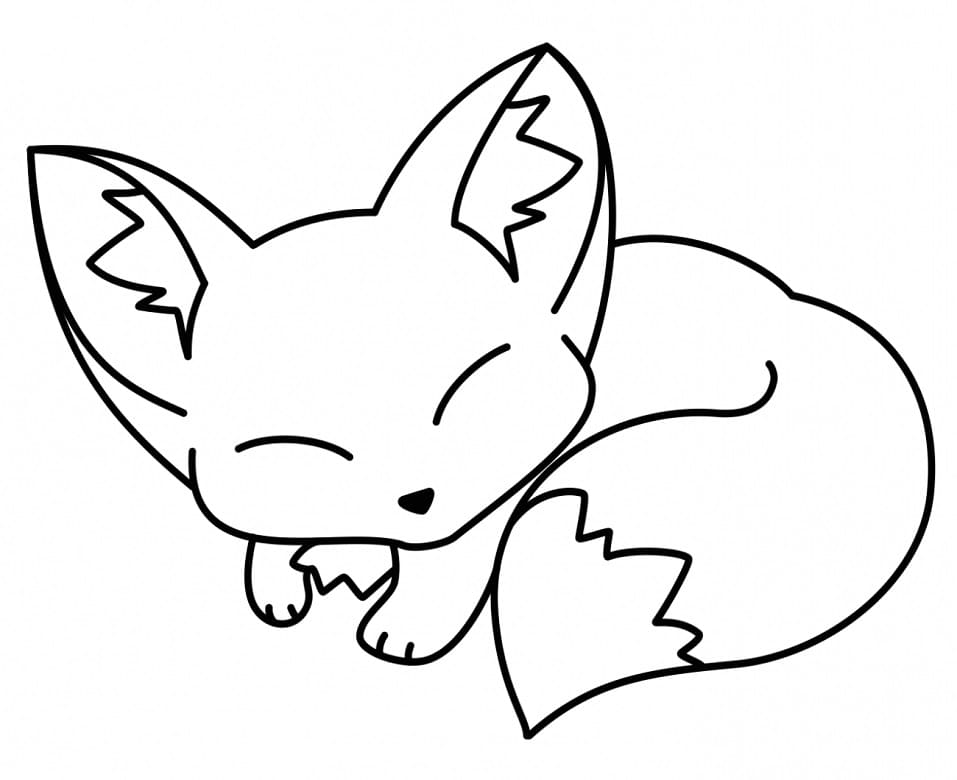 Cute Fox Sleeping Coloring Game Cute Fox Sleeping
