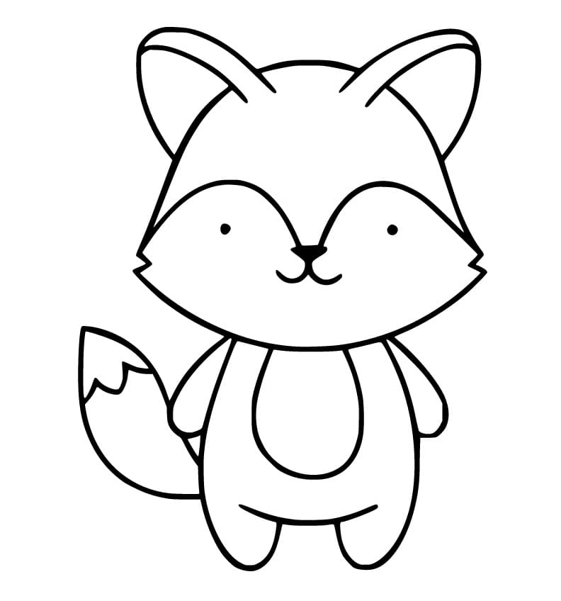 Cute Fox Standing Coloring Game Cute Fox Standing