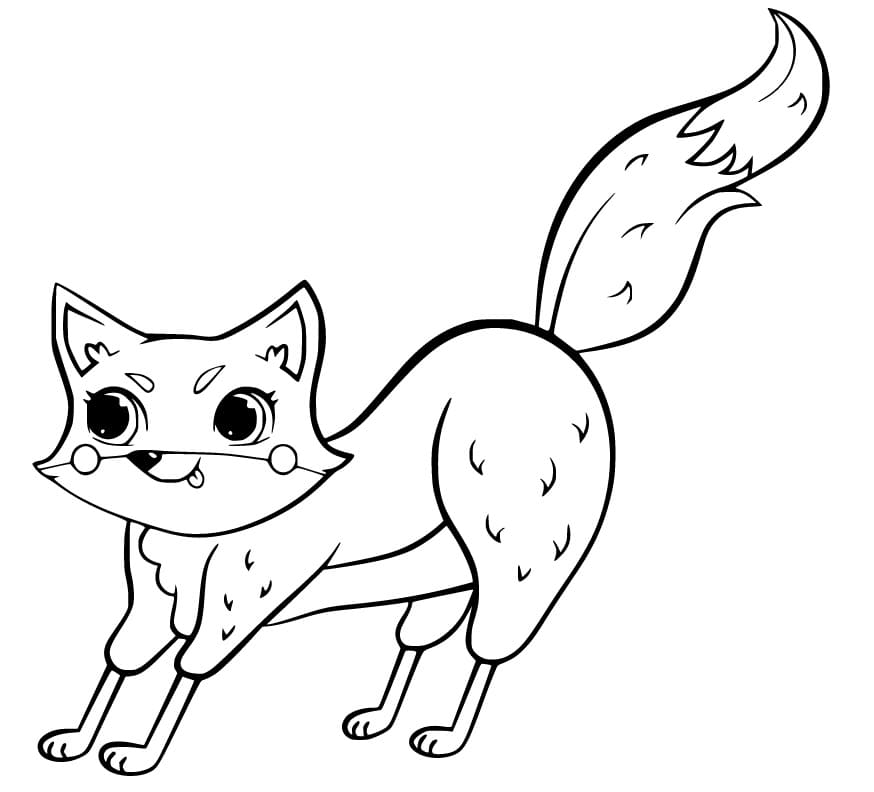 Cute Fox Stretch Coloring Game Cute Fox Stretch
