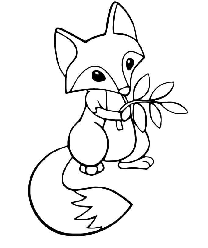 Cute Fox and Leaves Coloring Game Cute Fox and Leaves