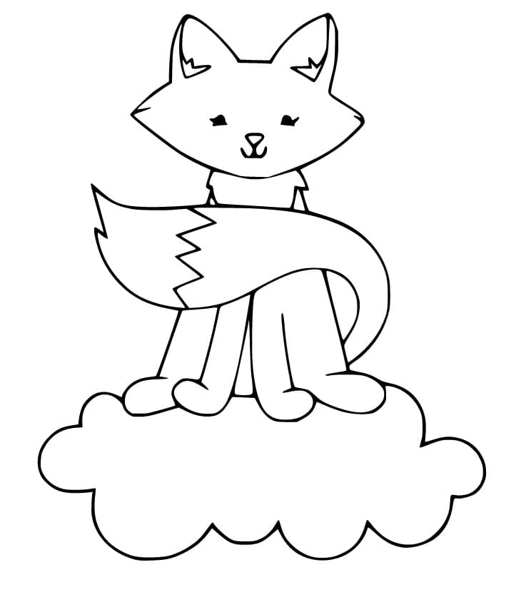 Cute Fox on cloud Coloring Game Cute Fox on cloud