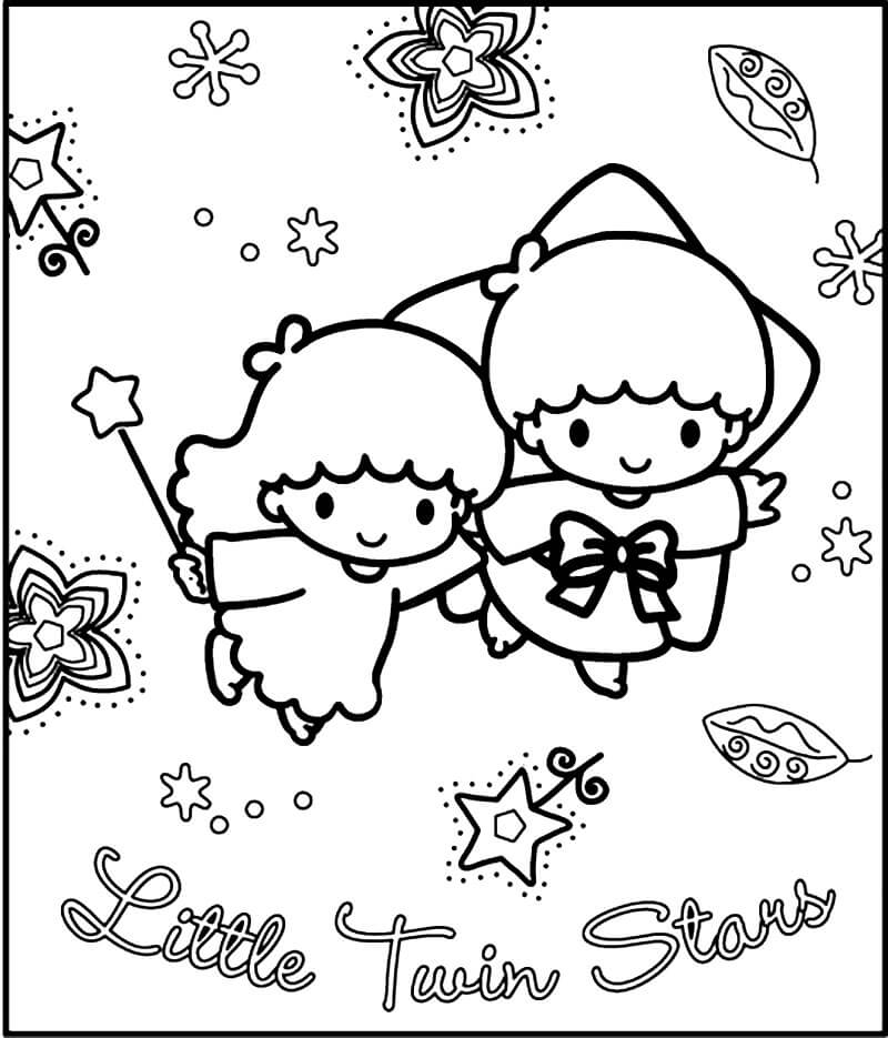 Cute Little Twin Stars Coloring Game Cute Little Twin Stars