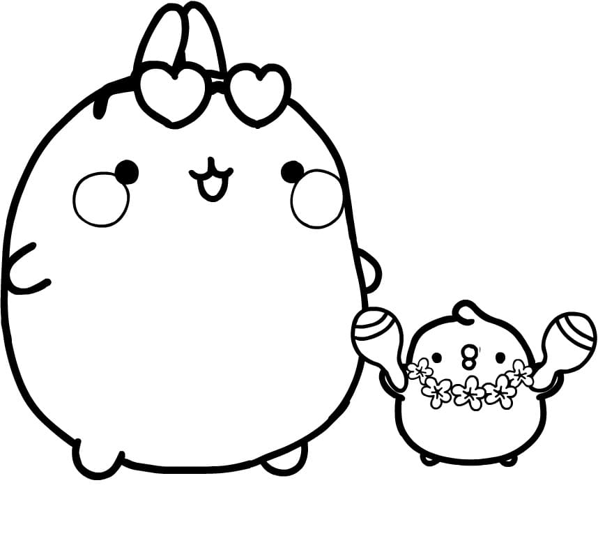 Cute Molang with Piu-Piu