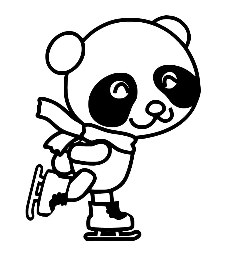 Cute Panda Skating Coloring Game Cute Panda Skating