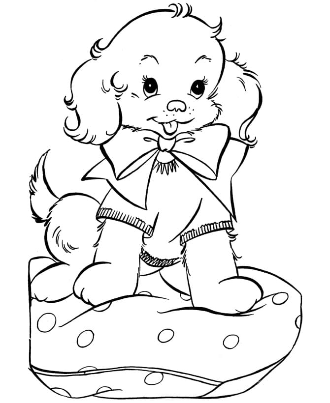 Cute Puppy on Pillow Coloring Game Cute Puppy on Pillow