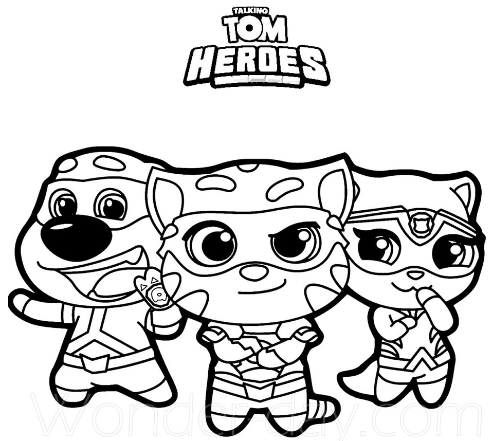 Cute Talking Tom Heroes Coloring Game Cute Talking Tom Heroes