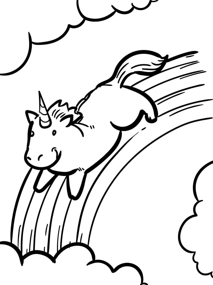 Cute Unicorn and Rainbow