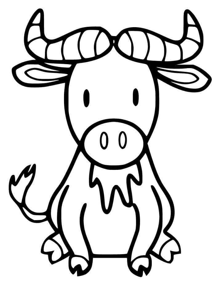 Cute Wildebeest Coloring Game Cute Wildebeest