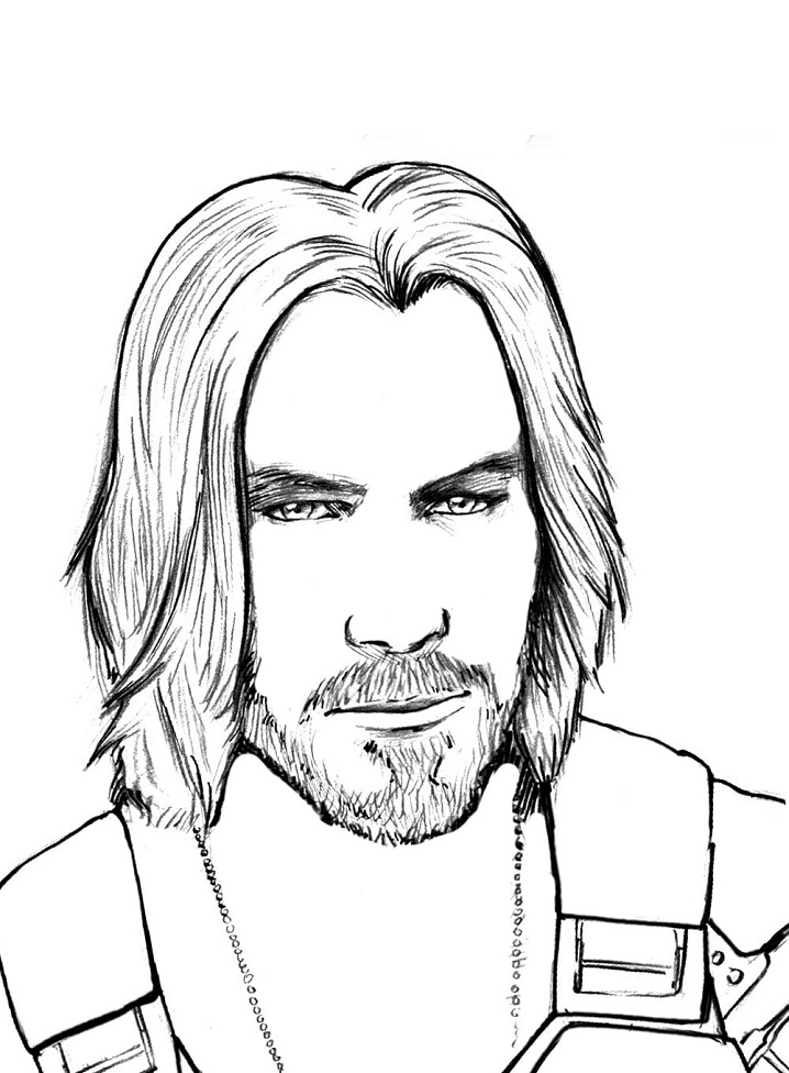 Cyberpunk 2077 Johnny Silverhand Coloring - Play Free Coloring Game Online