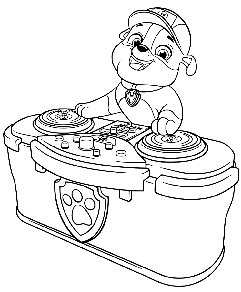 DJ Rubble Coloring Game DJ Rubble