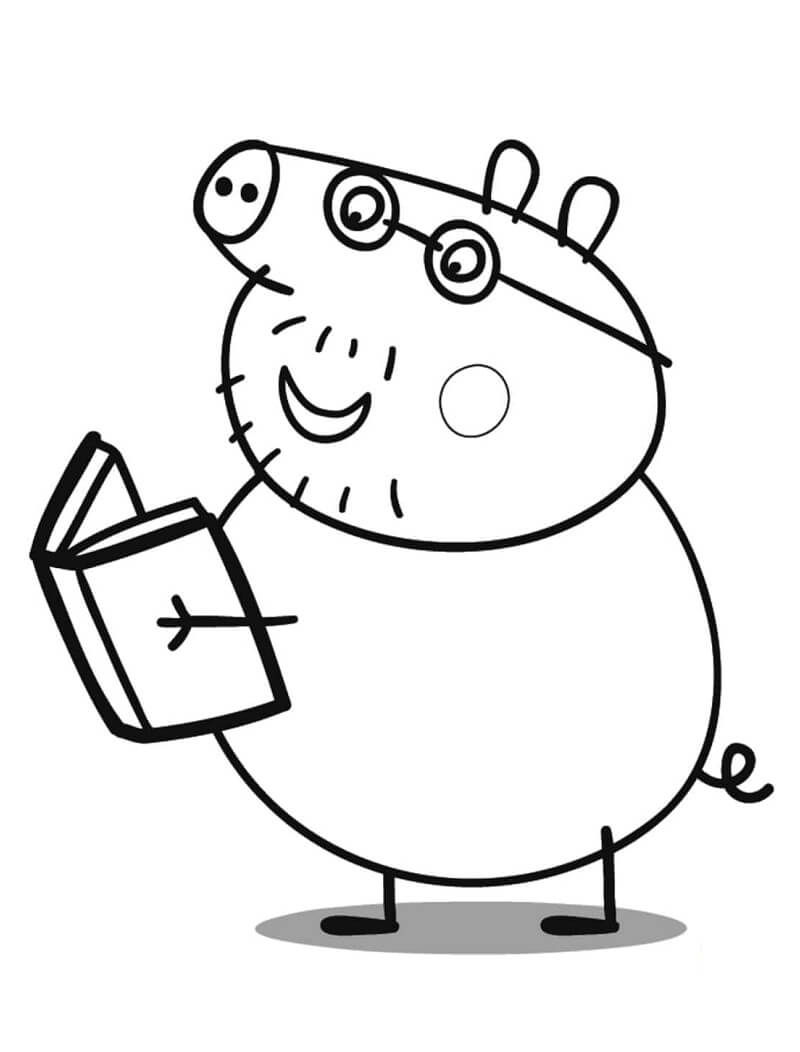 Daddy Pig Reads a Book Coloring Game Daddy Pig Reads a Book