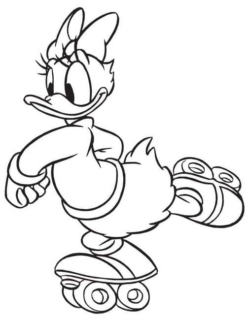Daisy Duck Roller Skating